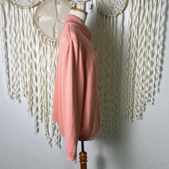 LaFayette 148 New York Pink Salt Mélange Zip Front Cardigan Sweater Size XXL - Picture 4 of 15